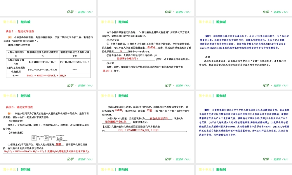 2013年春九年级化学下册 第十单元 酸和碱课件 新人教版