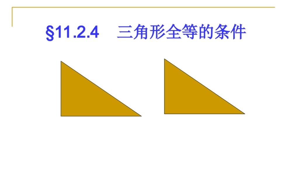 11.2.4 三角形全等的条件4直角三角形