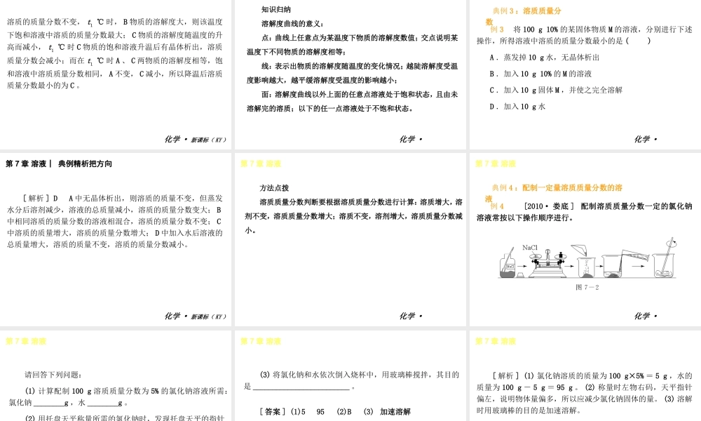 2013年春学期九年级化学 第7章 溶液课件 人教新课标版
