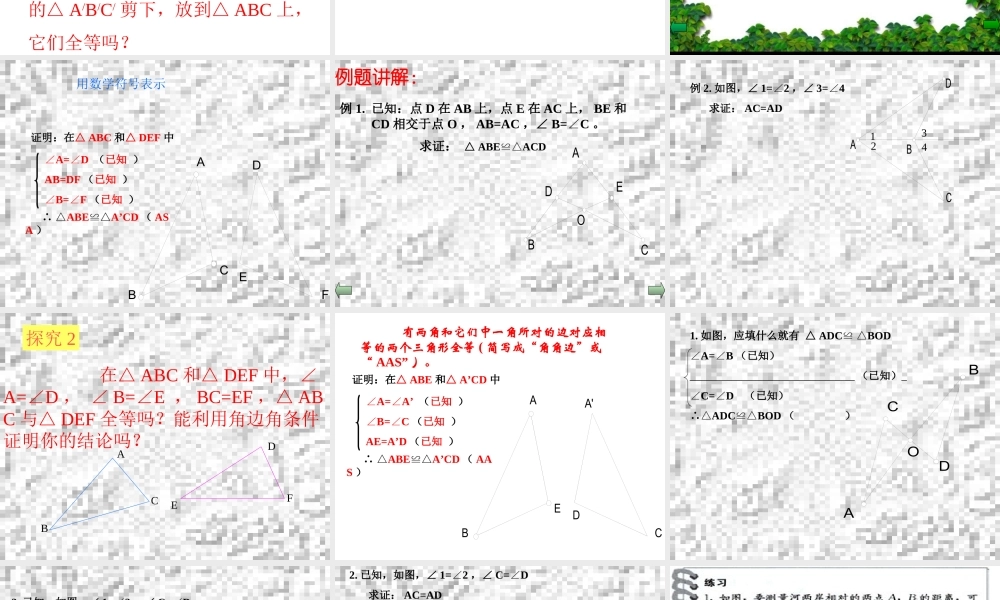 13.2 三角形全等的条件⑶(ASA)-