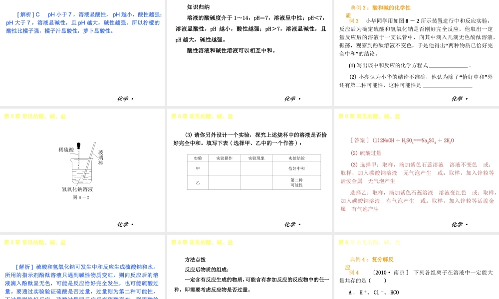 2013年九年级化学春学期 第8章-常见的酸、碱、盐教材配套课件 粤教版