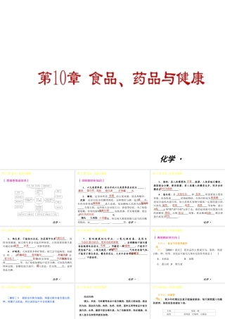 2013年九年级化学春学期 第10章-食品、药品与健康教材配套课件 粤教版