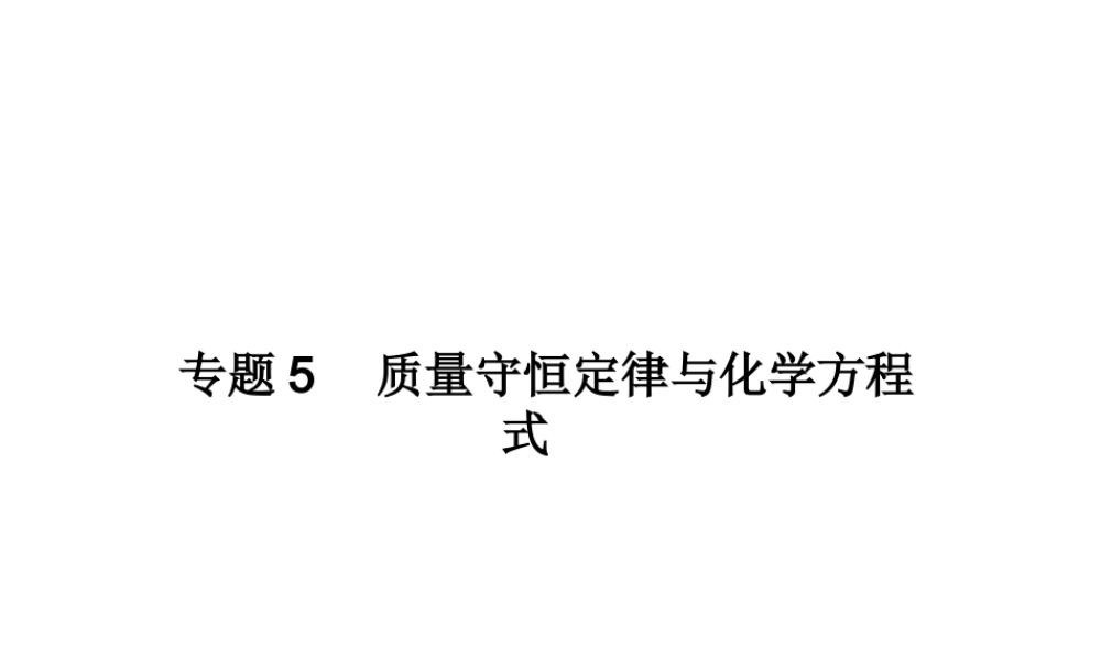 2012年中考化学第一轮复习 专题5《质量守恒定律与化学方程式》课件 人教新课标版