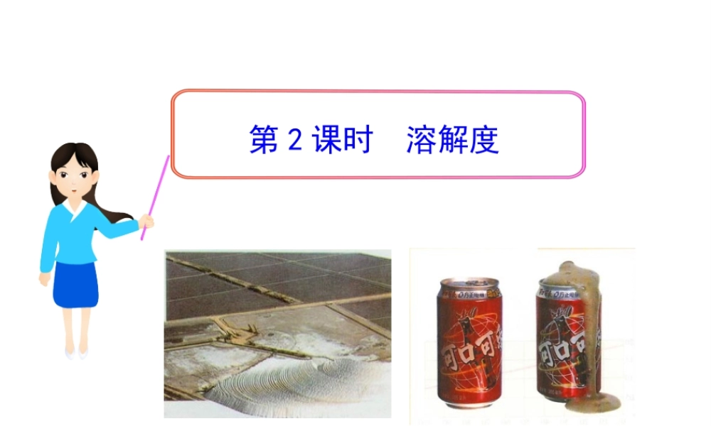 2013年九年级化学下册 第九单元 课题2 溶解度教学课件 新人教版（新课标）