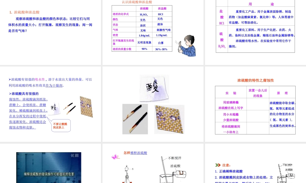 2013年九年级化学下册 第十单元 课题1 常见的酸教学课件 新人教版（新课标）