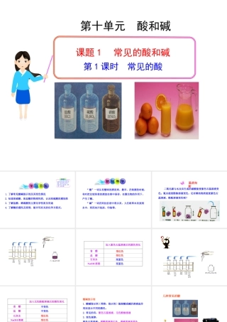 2013年九年级化学下册 第十单元 课题1 常见的酸教学课件 新人教版（新课标）