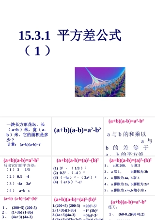 15.3.1 平方差公式（1）
