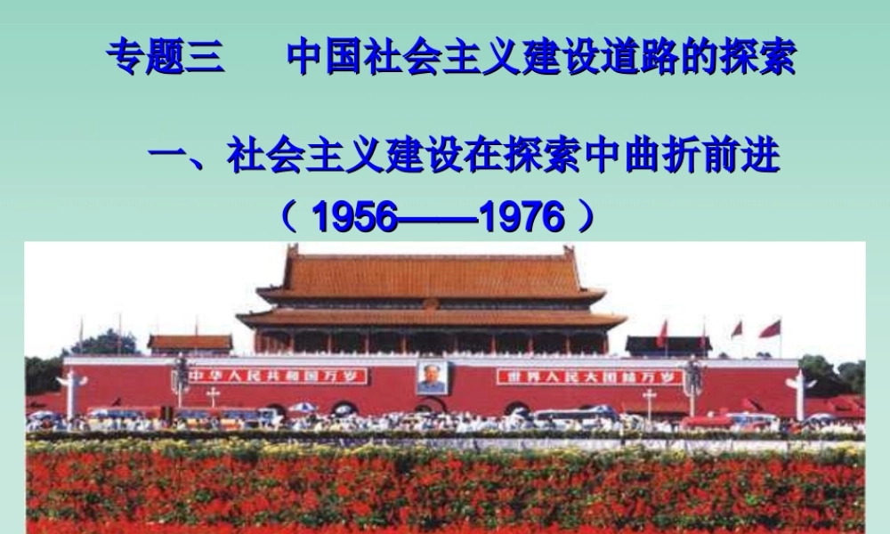 2007学年浙江省高一历史专题三 中国社会主义建设道路的探索 新课标 人民版 必修二