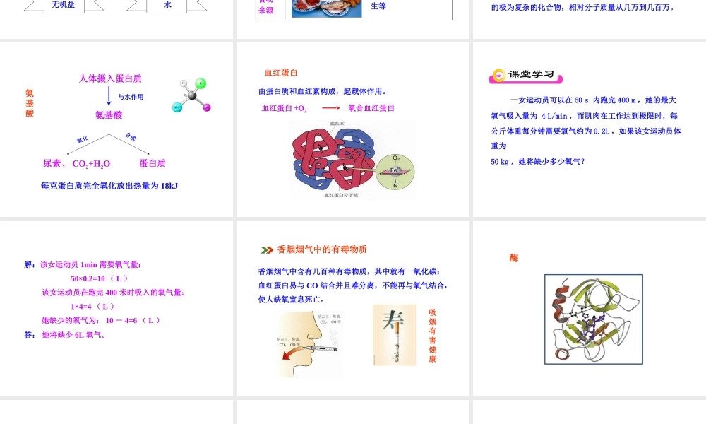 2013年九年级化学下册 第十二单元 课题1 人类重要的营养物质教学课件 新人教版（新课标）