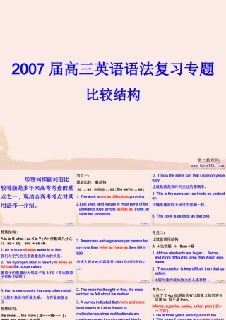 2007届高三英语语法复习专题 新课标 人教版