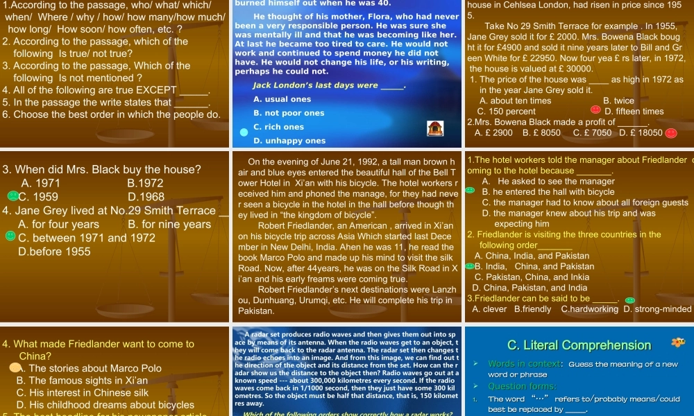 2007年上学期江苏地区高三英语阅读技巧 牛津英语