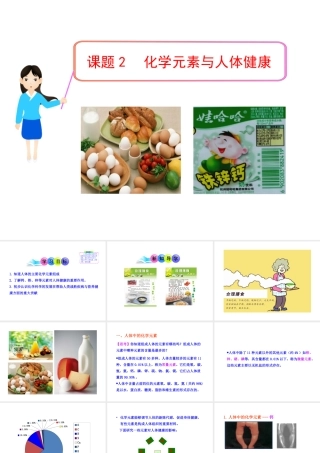 2013年九年级化学下册 第十二单元 课题2 化学元素与人体健康教学课件 新人教版（新课标）
