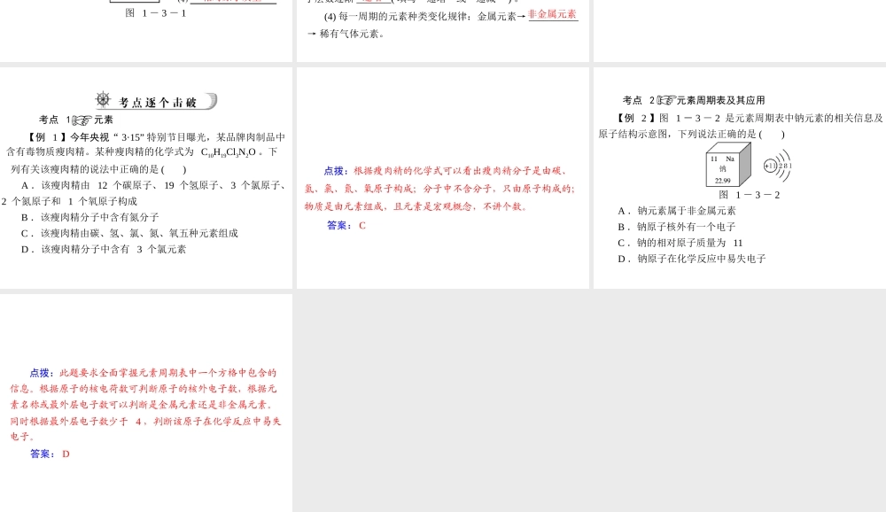 2012年中考化学复习资料 第3讲 元素及元素周期表课件