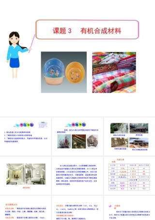 2013年九年级化学下册 第十二单元 课题3 有机合成材料教学课件 新人教版（新课标）