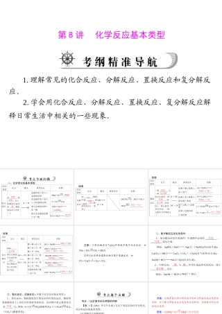 2012年中考化学复习资料 第8讲 化学反应基本类型课件