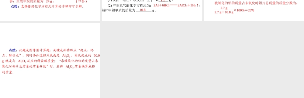 2012年中考化学复习资料 第9讲 有关化学方程式的简单计算课件