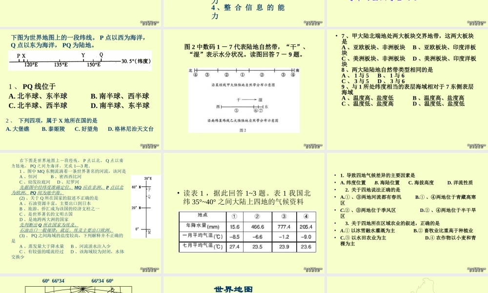 2007年江苏省南阳市高考地理研讨会学习能力与高考测试要求