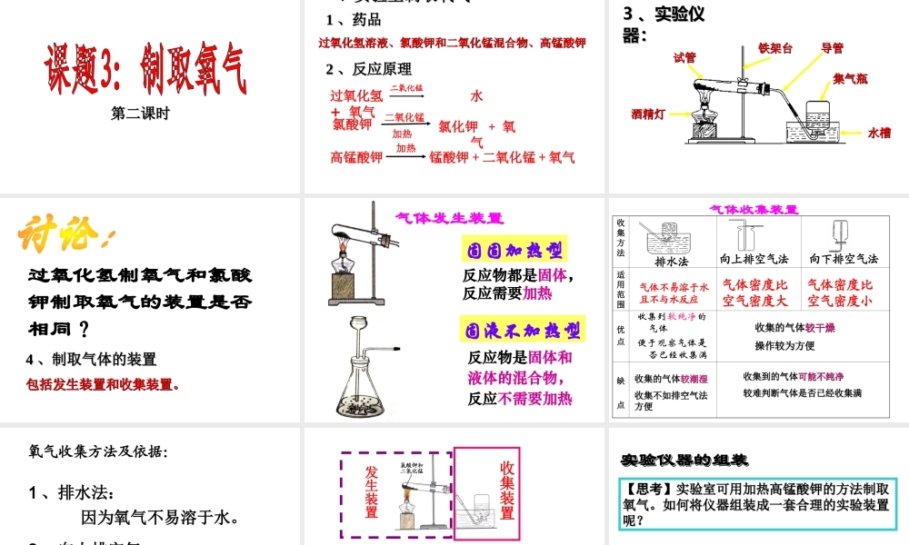 2013年秋九年级化学上册 第二单元 我们周围的空气 课题3 制取氧气精品课件 （新版）新人教版