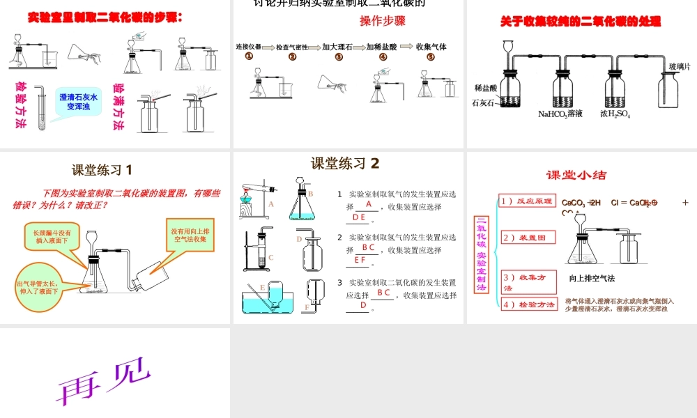 2013年秋九年级化学上册 第六单元 碳和碳的氧化物 课题2 二氧化碳制取的研究精品课件 （新版）新人教版