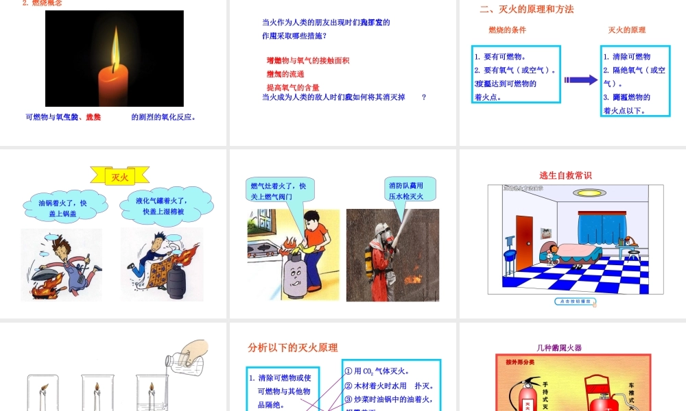 2013年秋九年级化学上册 第七单元 课题1 燃烧和灭火教学课件 （新版）新人教版