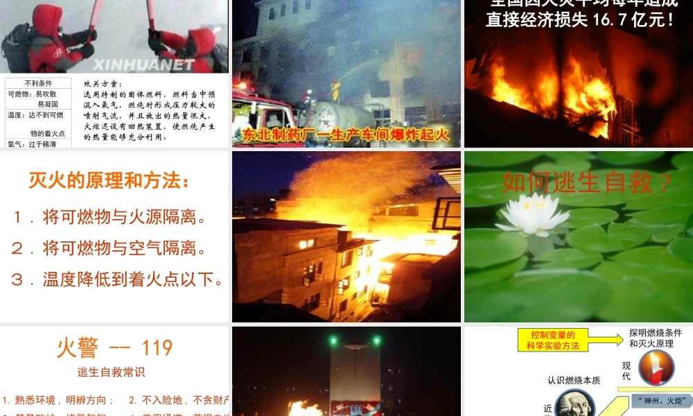 2013年秋九年级化学上册 第七单元 燃料及其利用 课题1 燃烧和灭火精品课件 （新版）新人教版