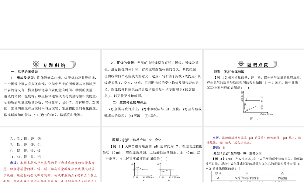 2012年中考化学复习资料 专题六 图像题课件
