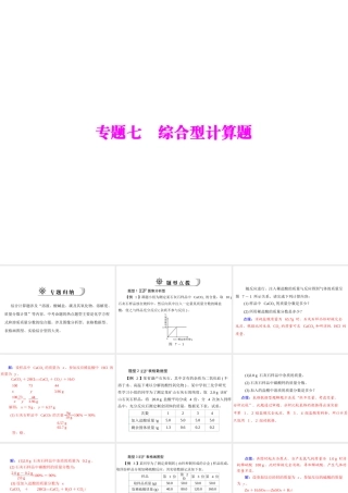2012年中考化学复习资料 专题七 综合型计算题课件
