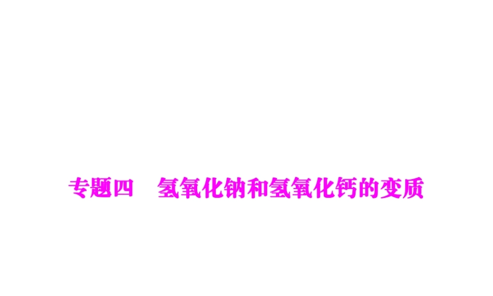 2012年中考化学复习资料 专题四 氢氧化钠和氢氧化钙的变质课件