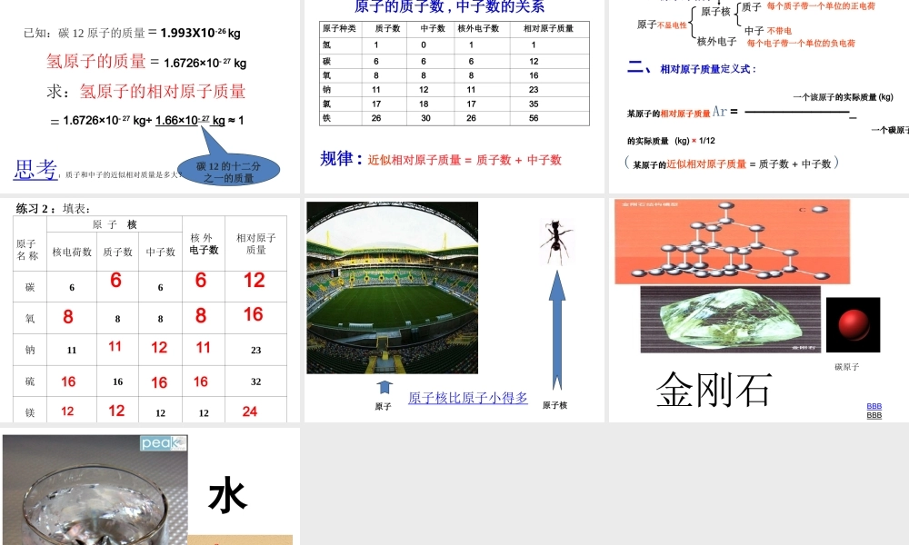 2013年秋九年级化学上册 第三单元 物质构成的奥秘 课题2 原子的结构精品课件 （新版）新人教版