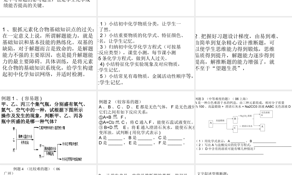 2007中考推断题复习策略（发言稿）
