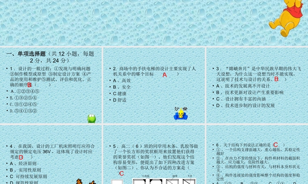 2009-2010年高二通用技术 学业水平模拟卷课件