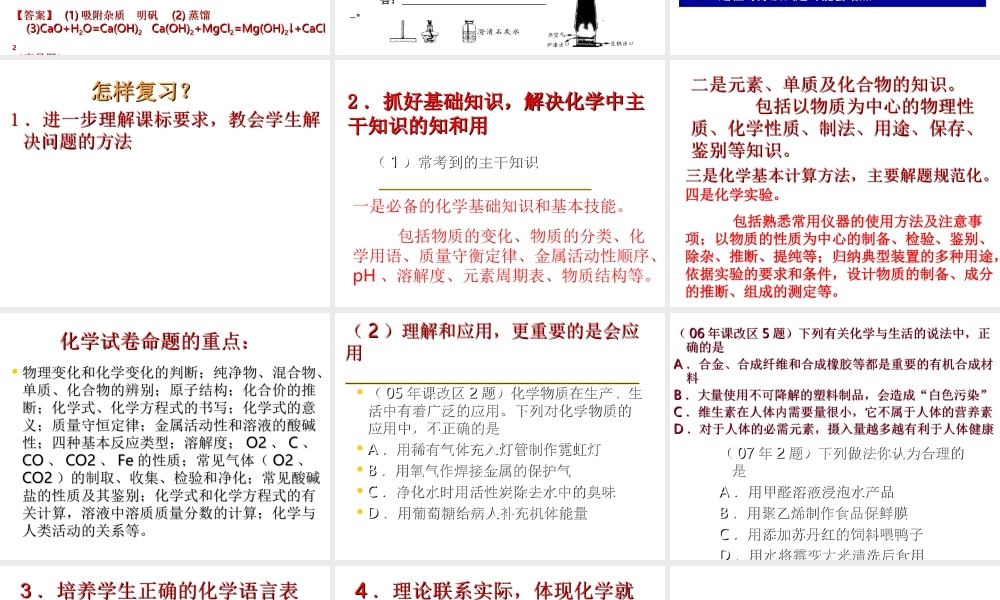 2008年中考化学复习