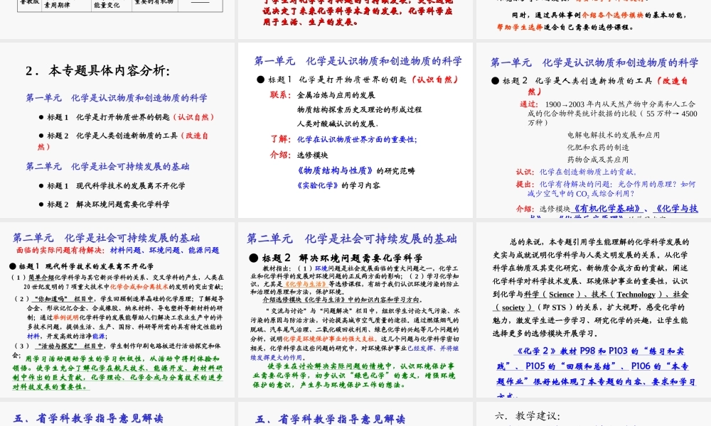 2009.2.14化学2专题4培训课件