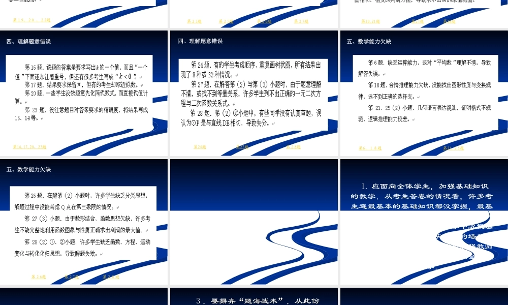 2008年中考学生答卷情况与教学反思（泉州市教科所曾大洋）