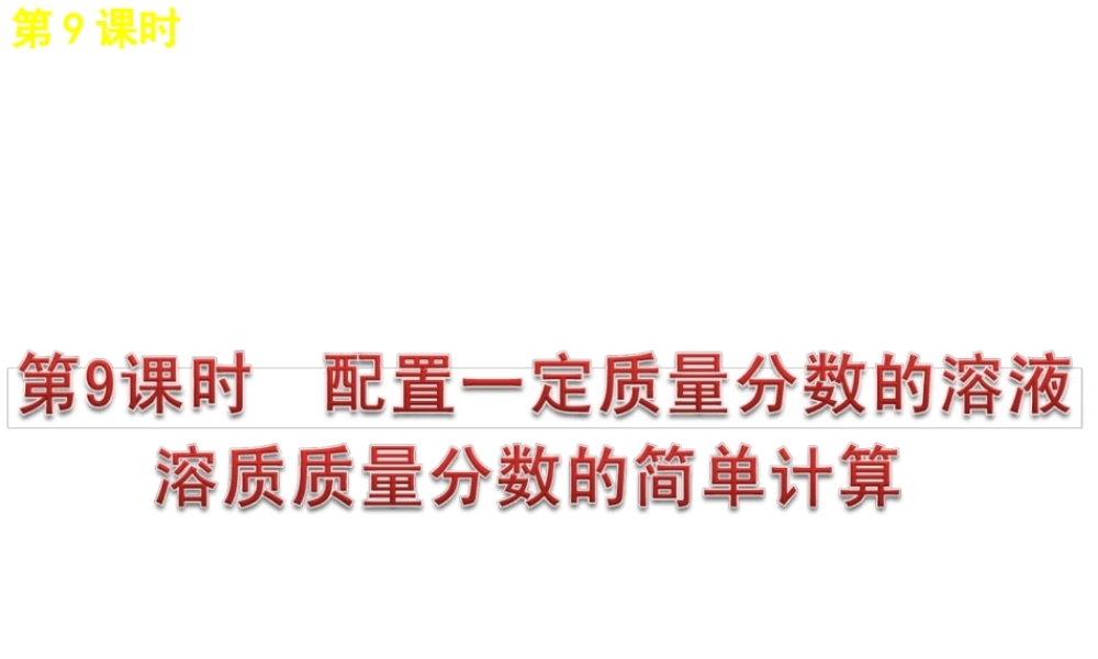 2012年中考化学考点知识备考复习课件6