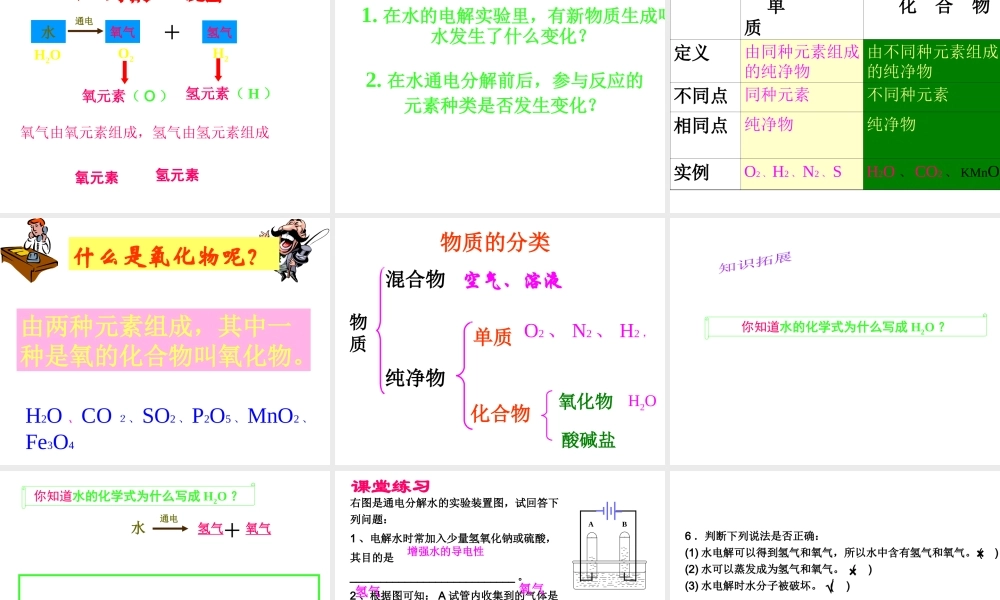 2013年秋九年级化学上册 第四单元 自然界的水 课题3 水的组成精品课件 （新版）新人教版