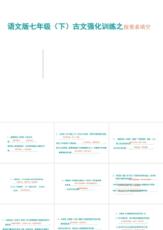 2009年四川省资阳地区语文版七年级语文（下）古文强化训练之按要求填空