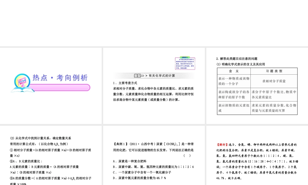 2012年中考化学考点知识备考复习课件11