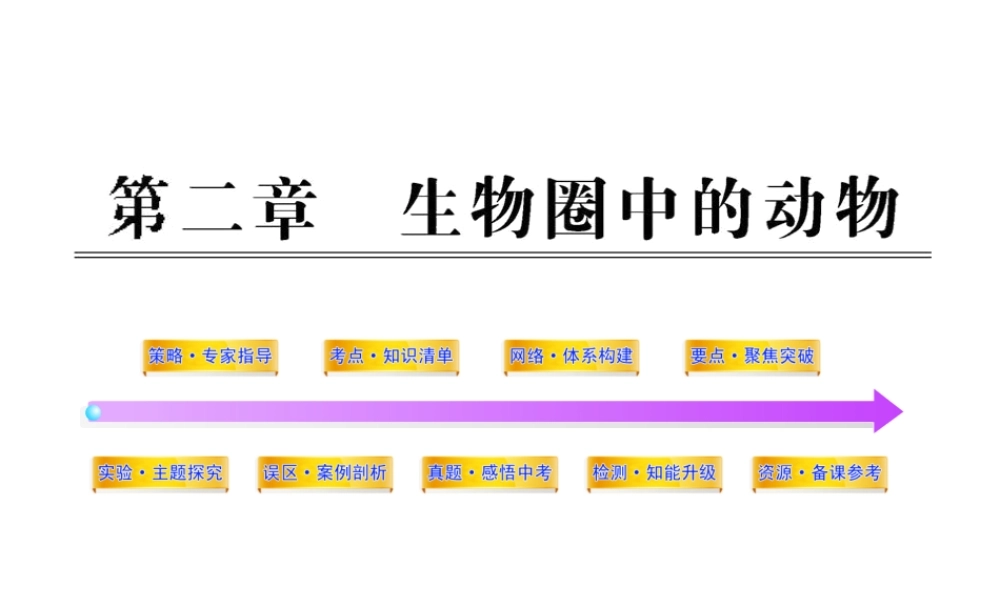 2012年中考生物第一轮复习资料 第二单元丰富多彩的生物世界第二章生物圈中的动物课件 济南版
