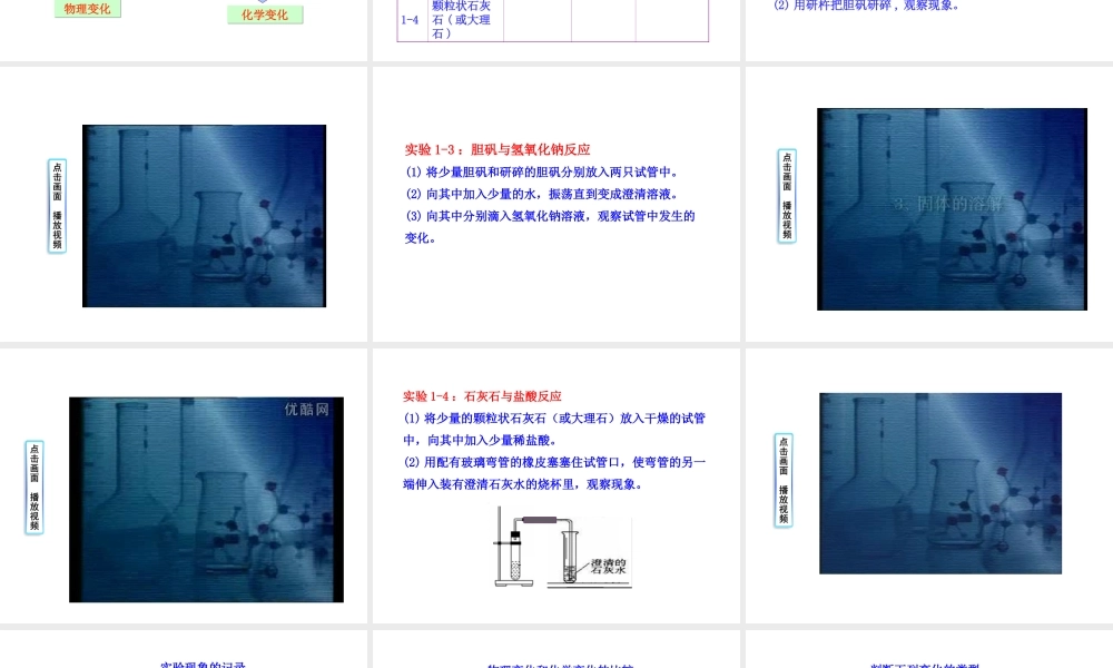 2013年秋九年级化学上册 第一单元 课题1 物质的变化和性质教学课件 （新版）新人教版