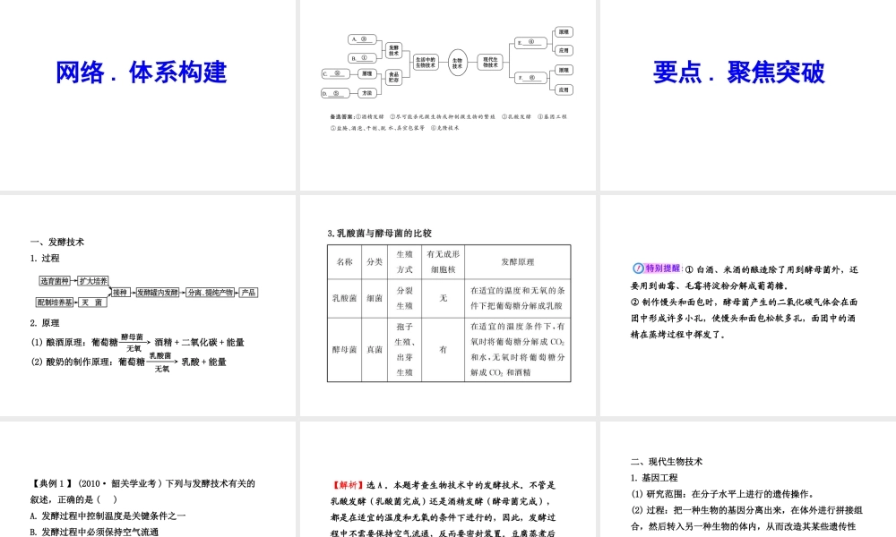 2012年中考生物第一轮复习资料 第七单元生物技术课件 济南版
