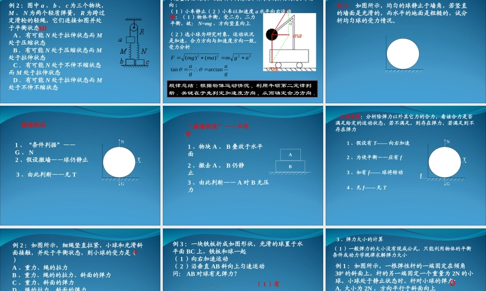 2009届高三第一轮复习——力重力弹力02