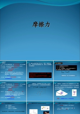 2009届高三第一轮复习——摩擦力01