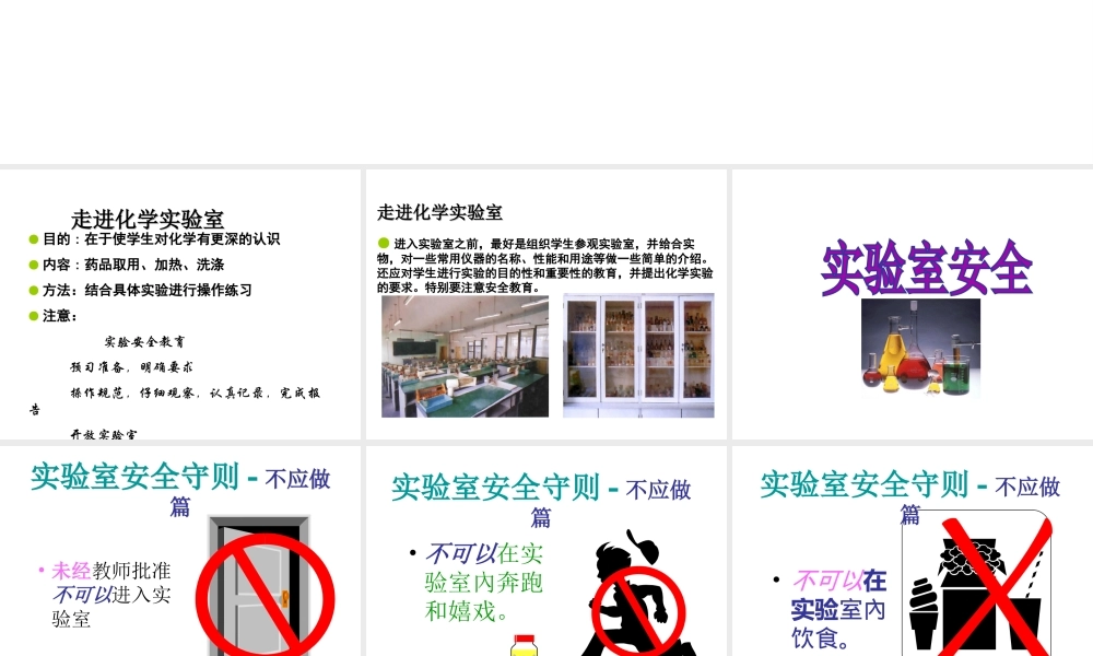 2013年秋九年级化学上册 第一单元 走进化学世界 课题3 走进化学实验室精品课件 （新版）新人教版