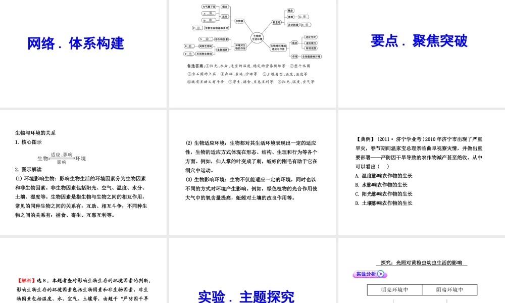 2012年中考生物学第二轮专题复习资料 第一单元认识生物 第三章生物的生活环境课件 济南版