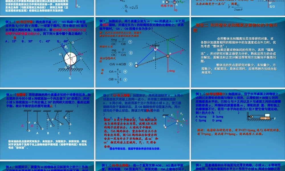 2009届高三第一轮复习——物体的平衡03
