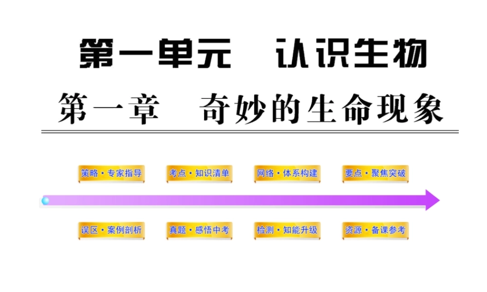 2012年中考生物学第二轮专题复习资料 第一单元认识生物 第一章奇妙的生命现象课件 济南版