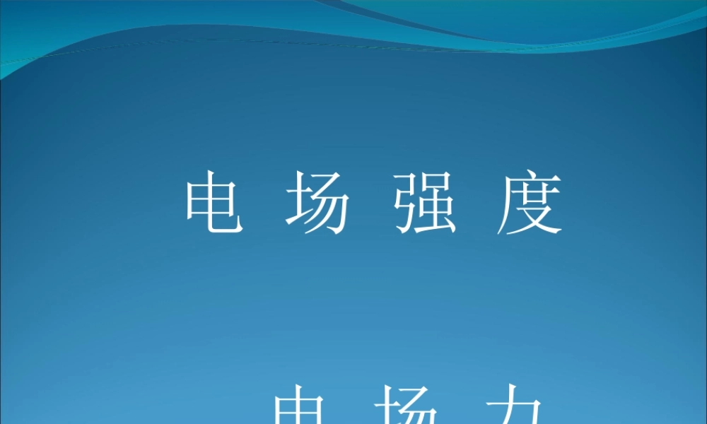 2009届高三第一轮复习——电场强度和电场力21