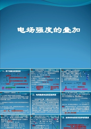 2009届高三第一轮复习——电场强度的叠加22