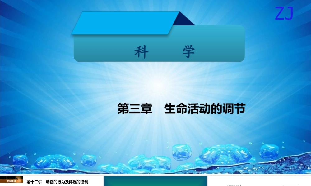 -八年级科学上册 第三章 生命活动的调节 第十二讲 动物的行为及体温的控制精讲课件 （新版）浙教版-（新版）浙教版初中八年级上册自然科学课件